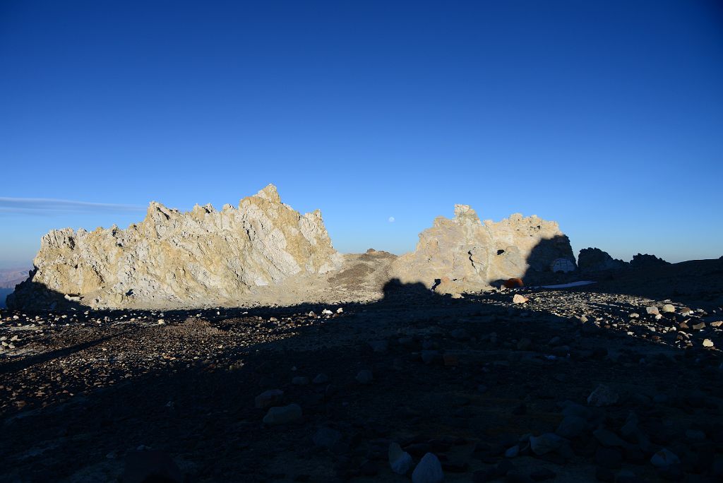 29 Moon Over Aconcagua Camp 3 Colera 5980m At Sunset